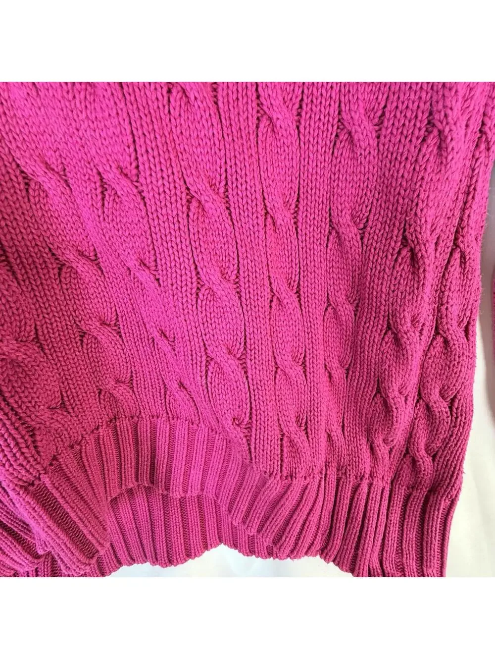 90's Ralph Lauren Sport Logo Cable Knit Sweater Jumper Women's Size XL